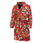 Japanese Food Pattern Print Men's Bathrobe