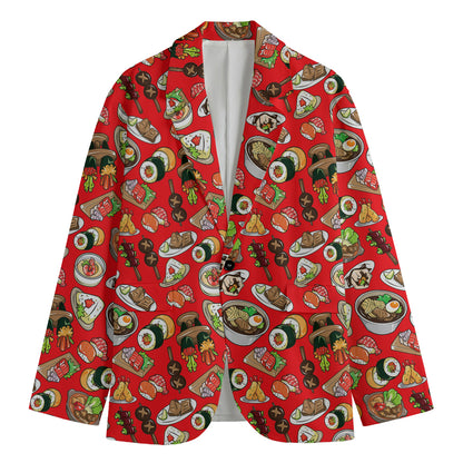 Japanese Food Pattern Print Men's Blazer