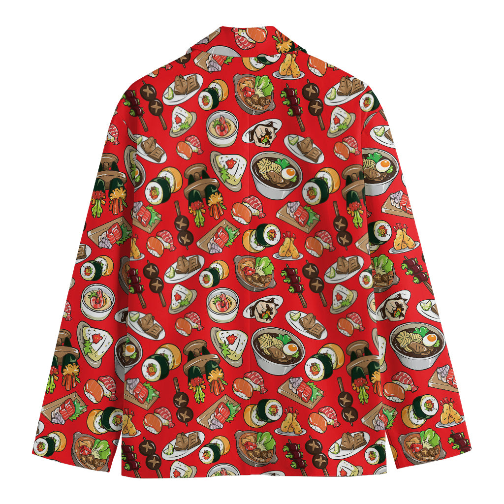 Japanese Food Pattern Print Men's Blazer
