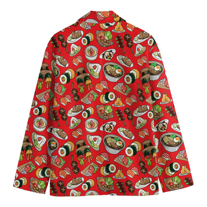 Japanese Food Pattern Print Men's Blazer