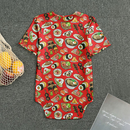 Japanese Food Pattern Print Men's Bodysuit