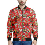 Japanese Food Pattern Print Men's Bomber Jacket