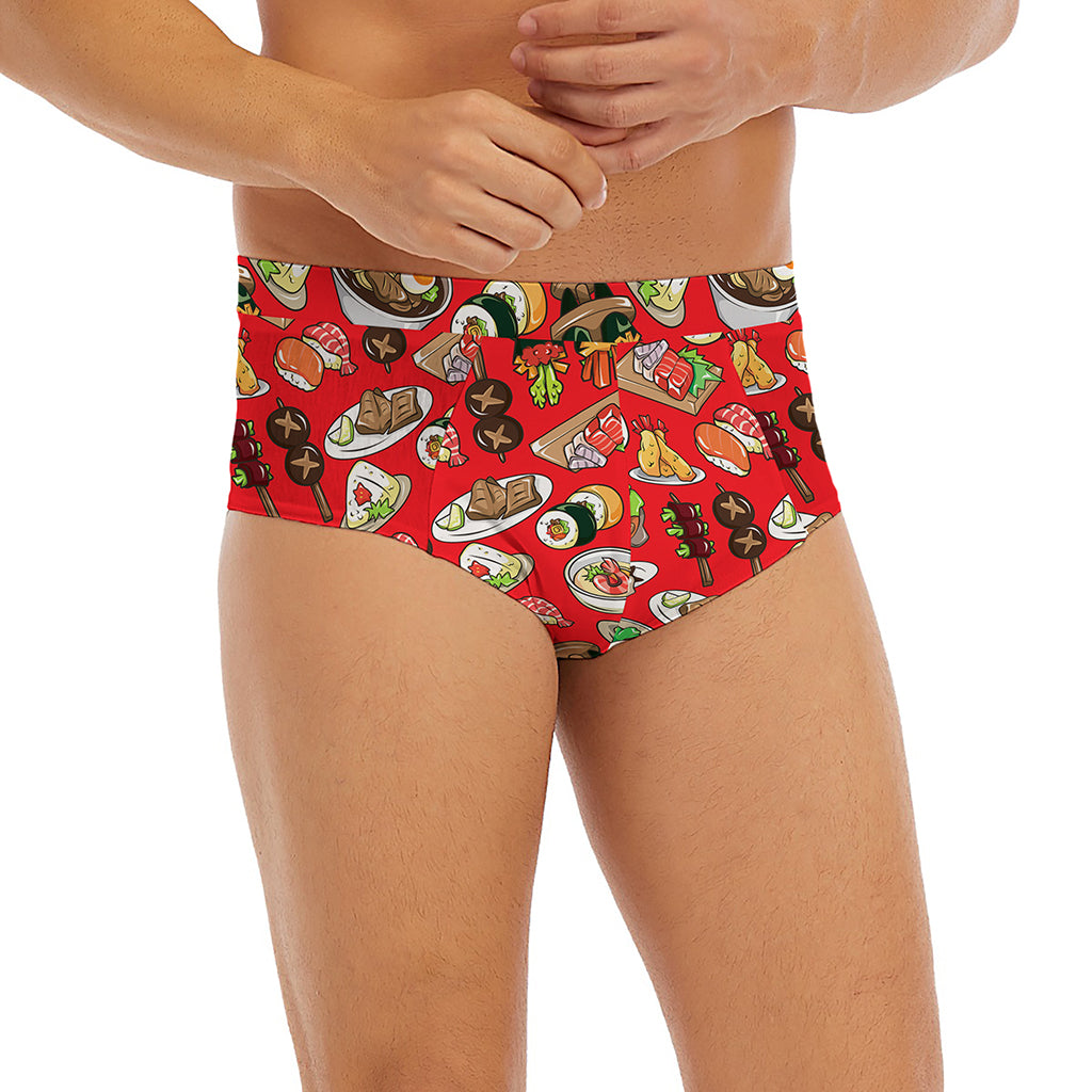 Japanese Food Pattern Print Men's Briefs