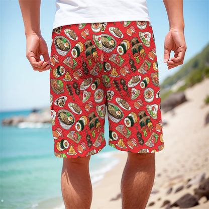 Japanese Food Pattern Print Men's Cargo Shorts