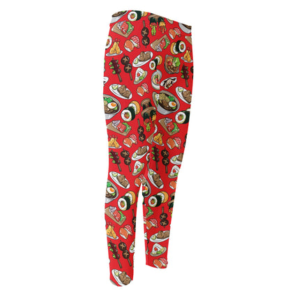 Japanese Food Pattern Print Men's Compression Pants
