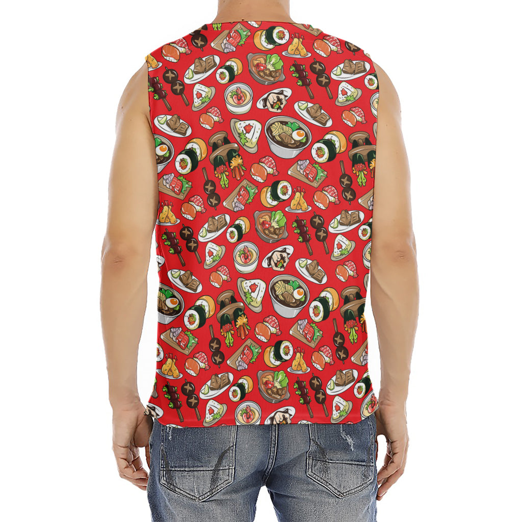 Japanese Food Pattern Print Men's Fitness Tank Top
