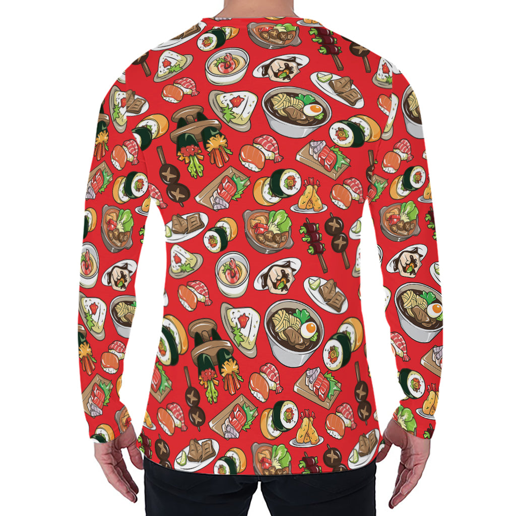 Japanese Food Pattern Print Men's Long Sleeve T-Shirt