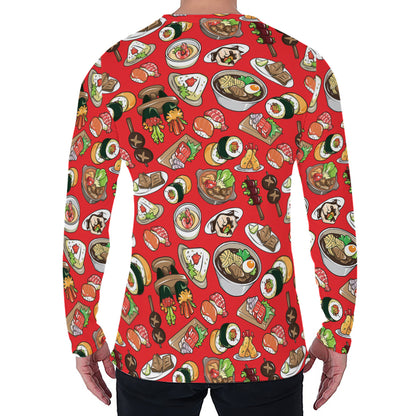 Japanese Food Pattern Print Men's Long Sleeve T-Shirt