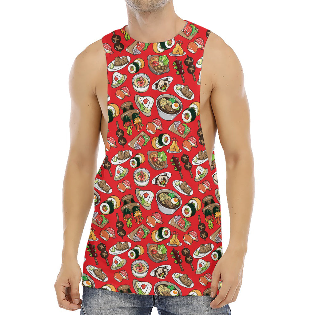 Japanese Food Pattern Print Men's Muscle Tank Top