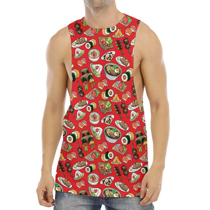 Japanese Food Pattern Print Men's Muscle Tank Top