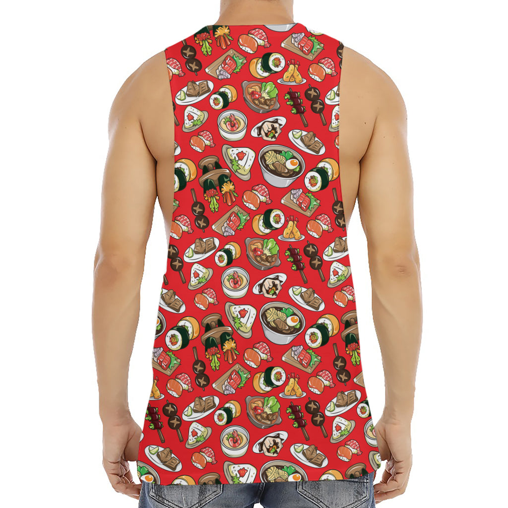 Japanese Food Pattern Print Men's Muscle Tank Top