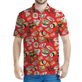 Japanese Food Pattern Print Men's Polo Shirt