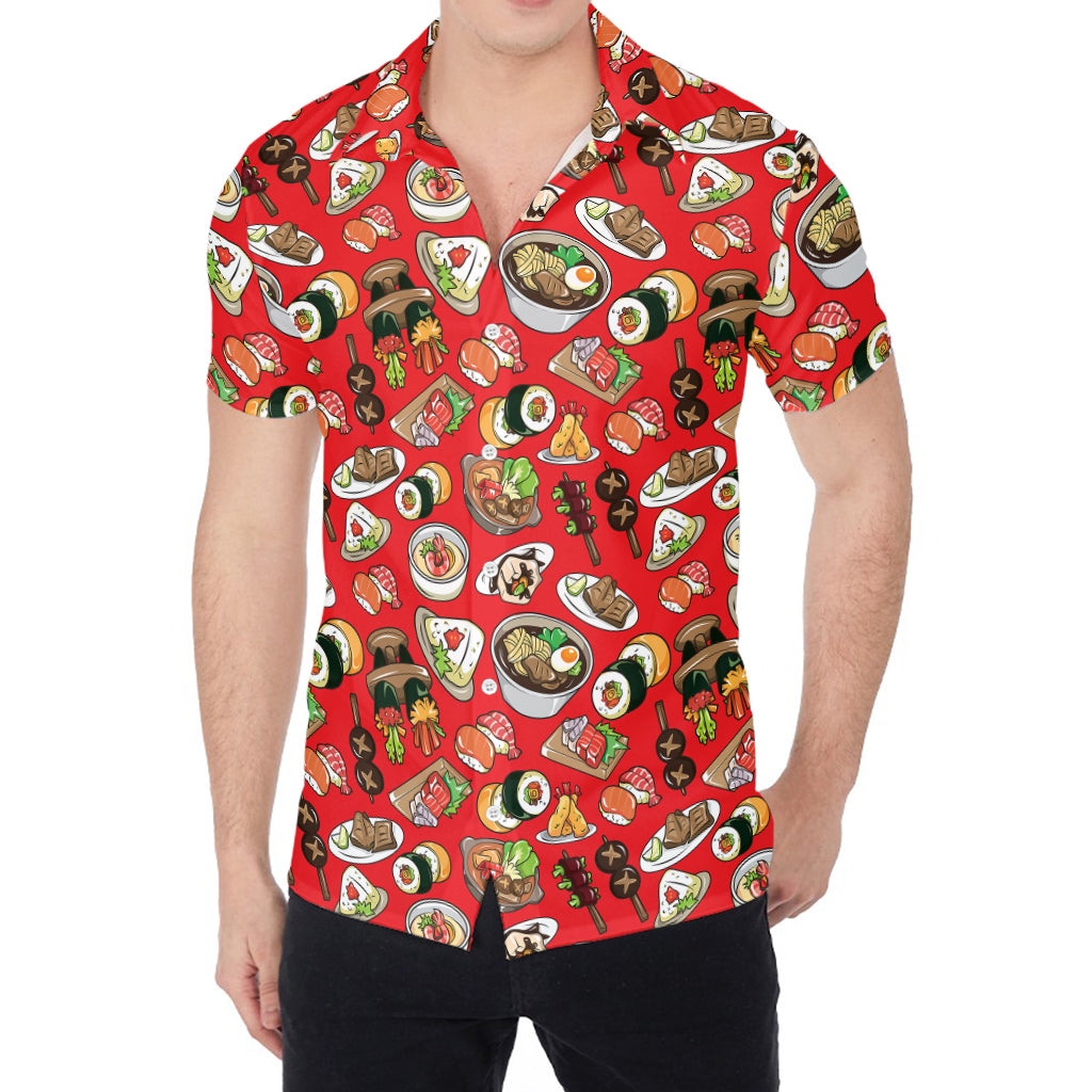 Japanese Food Pattern Print Men's Shirt