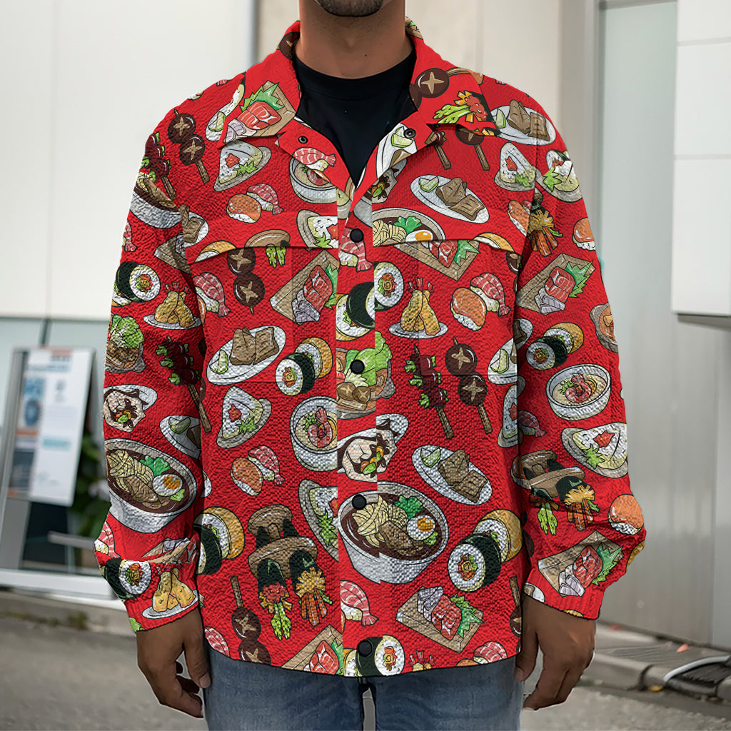Japanese Food Pattern Print Men's Shirt Jacket