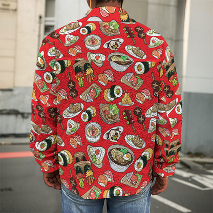 Japanese Food Pattern Print Men's Shirt Jacket