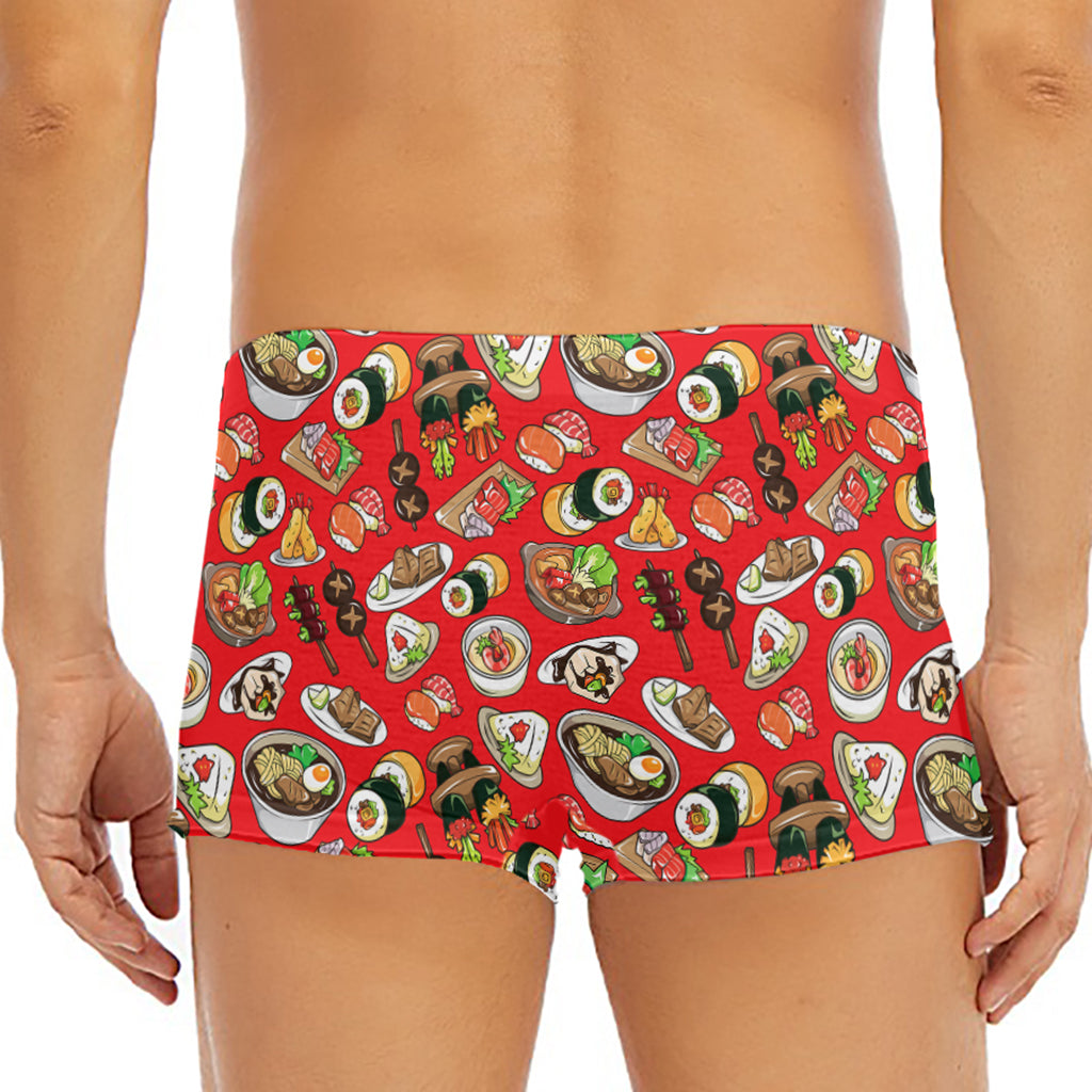 Japanese Food Pattern Print Men's Short Boxer Briefs