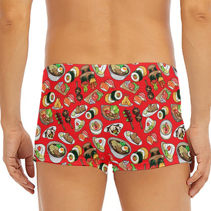 Japanese Food Pattern Print Men's Short Boxer Briefs