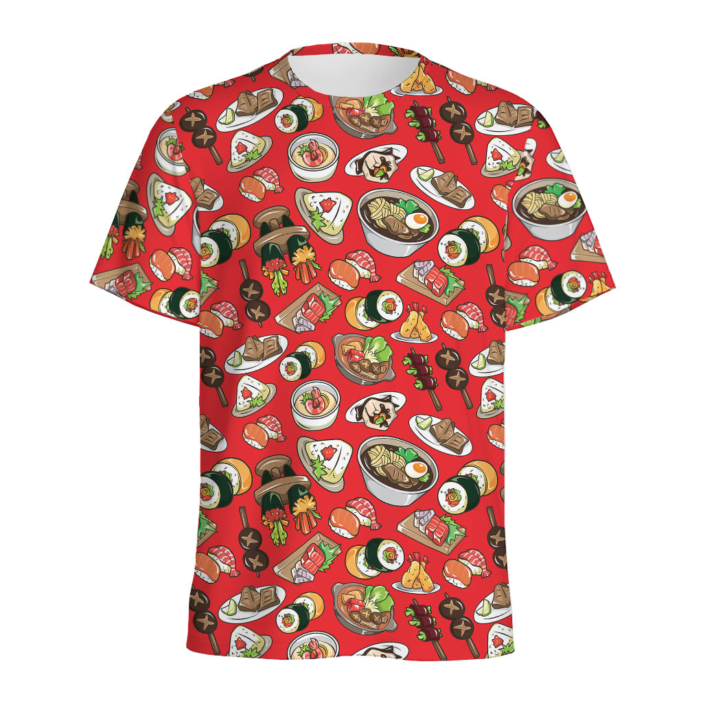Japanese Food Pattern Print Men's Sports T-Shirt