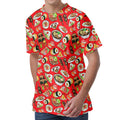 Japanese Food Pattern Print Men's Velvet T-Shirt
