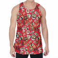 Japanese Food Pattern Print Men's Velvet Tank Top