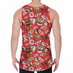 Japanese Food Pattern Print Men's Velvet Tank Top