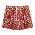 Japanese Food Pattern Print Mesh Shorts