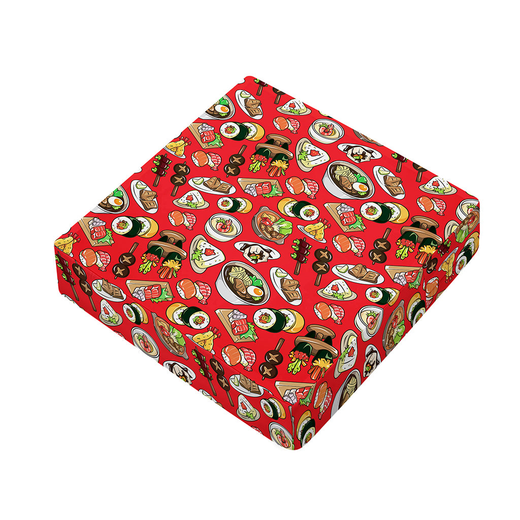 Japanese Food Pattern Print Outdoor Seat Cushion Cover