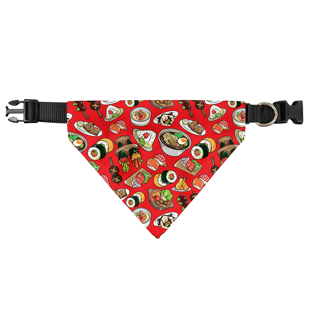 Japanese Food Pattern Print Over The Collar Dog Bandana