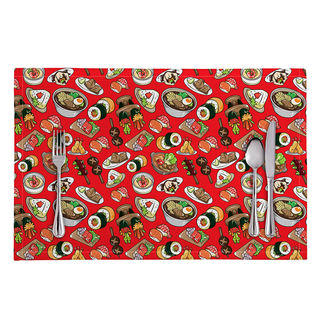Japanese Food Pattern Print Placemat
