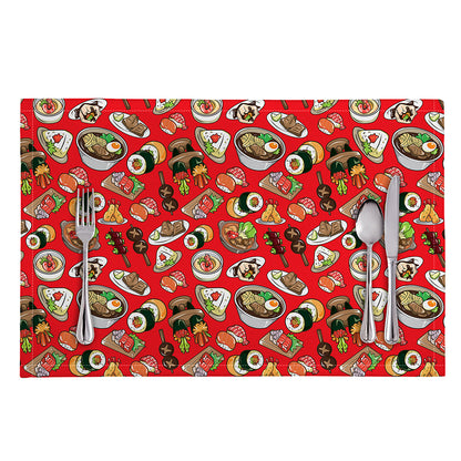 Japanese Food Pattern Print Placemat