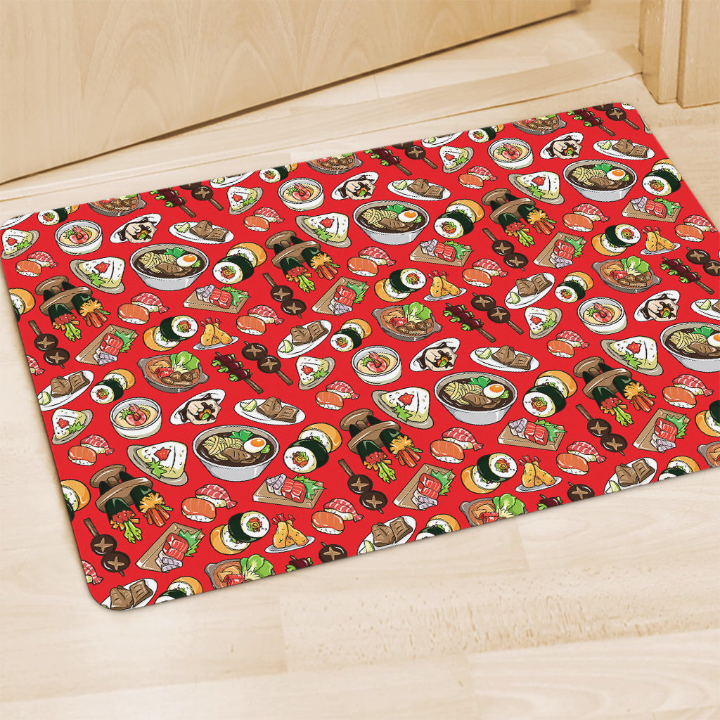 Japanese Food Pattern Print Polyester Doormat