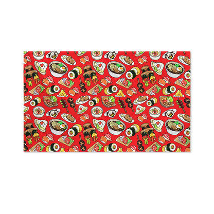 Japanese Food Pattern Print Polyester Flag