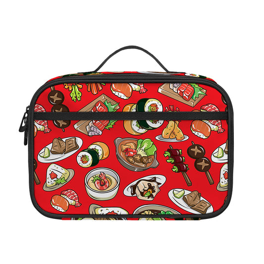 Japanese Food Pattern Print Portable Lunch Bag