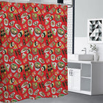 Japanese Food Pattern Print Premium Shower Curtain