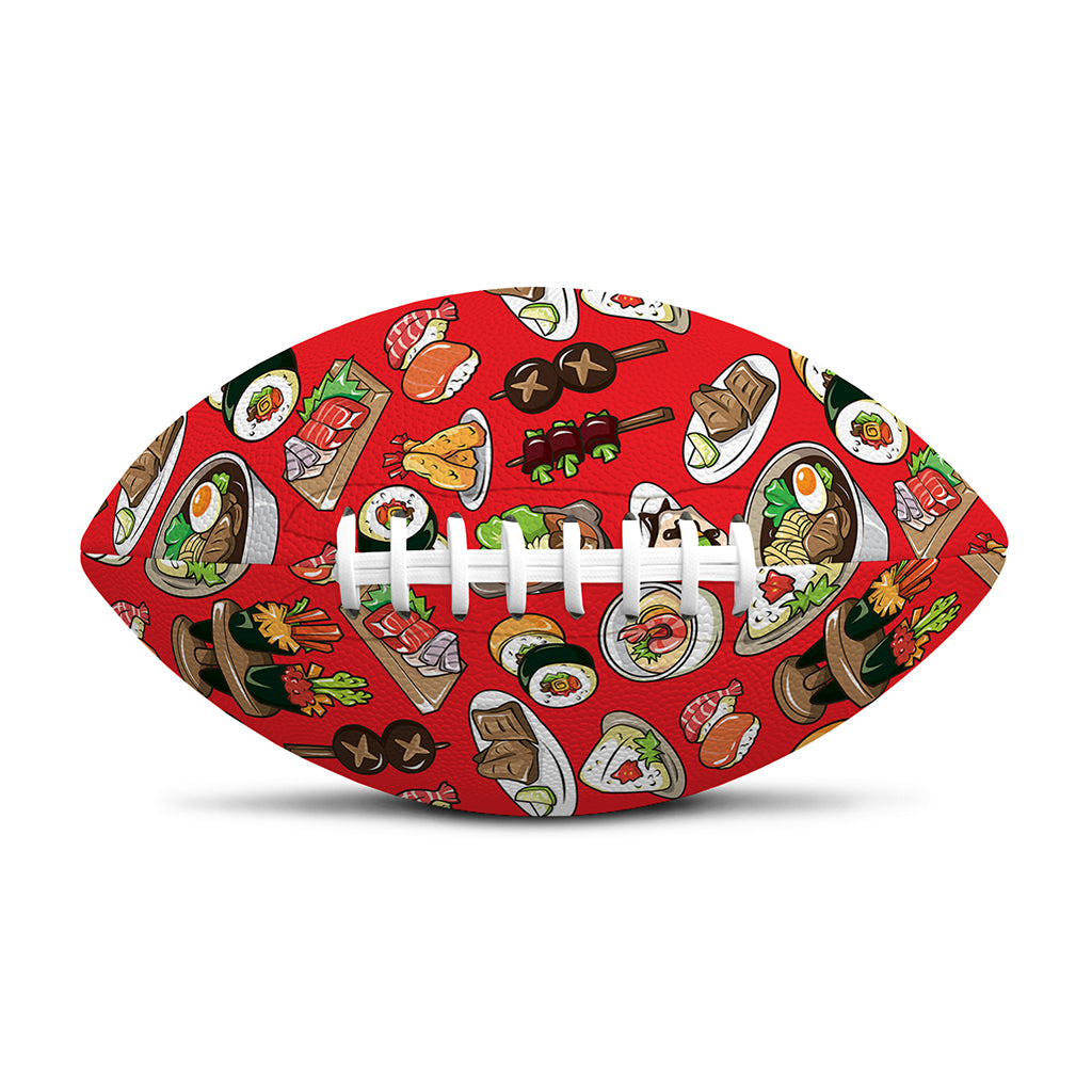 Japanese Food Pattern Print Rugby Ball