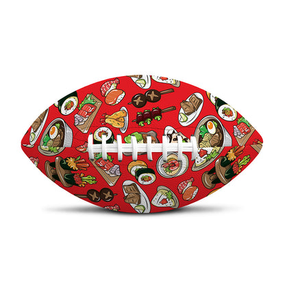 Japanese Food Pattern Print Rugby Ball