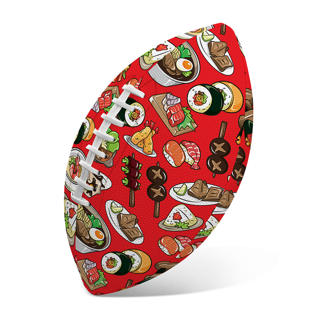 Japanese Food Pattern Print Rugby Ball