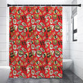 Japanese Food Pattern Print Shower Curtain