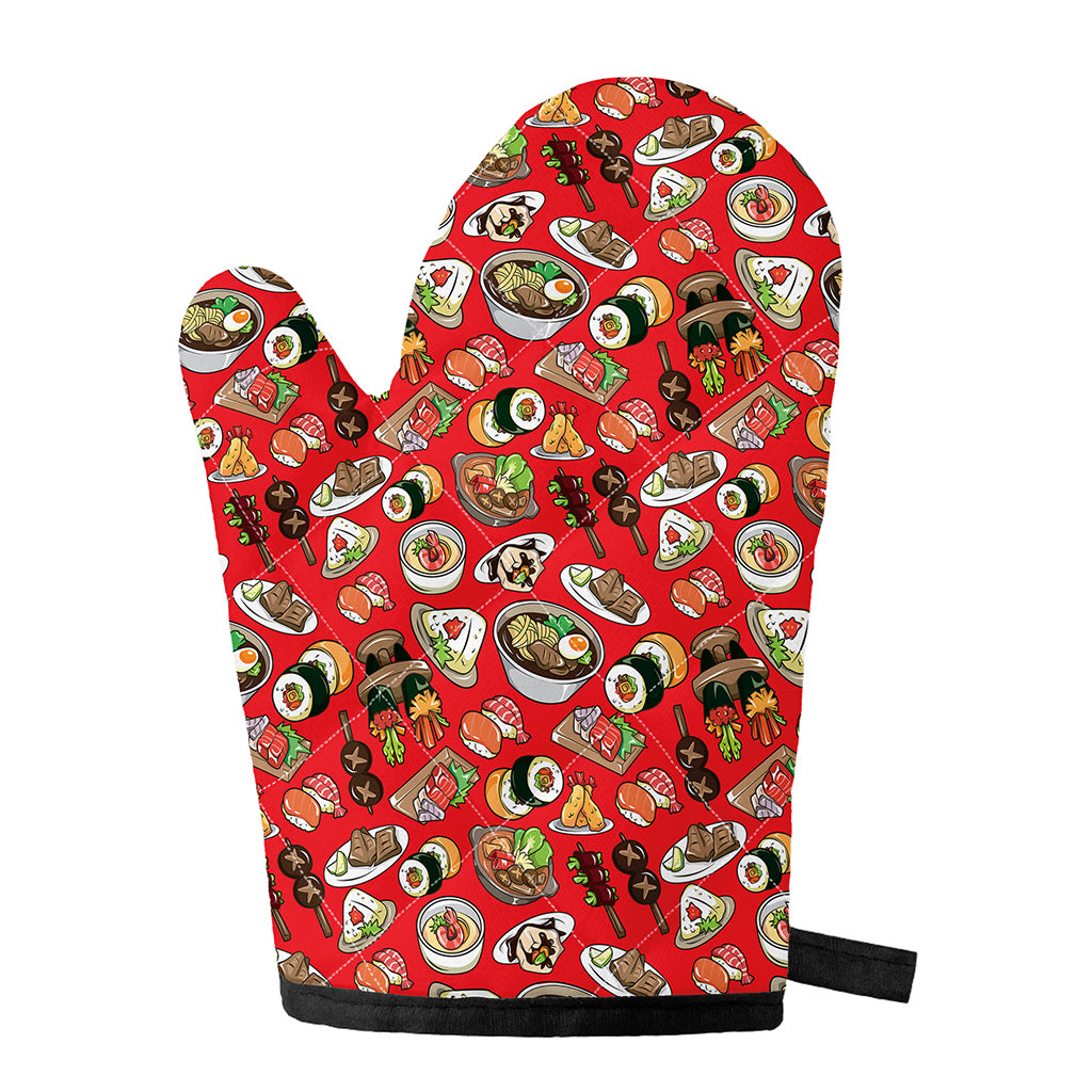 Japanese Food Pattern Print Single Oven Mitt