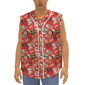 Japanese Food Pattern Print Sleeveless Baseball Jersey