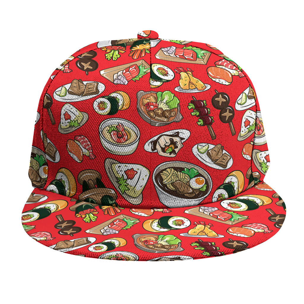 Japanese Food Pattern Print Snapback Cap
