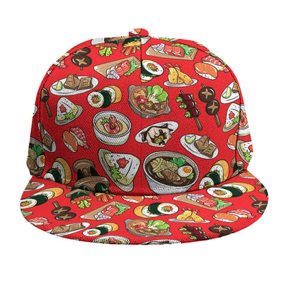 Japanese Food Pattern Print Snapback Cap