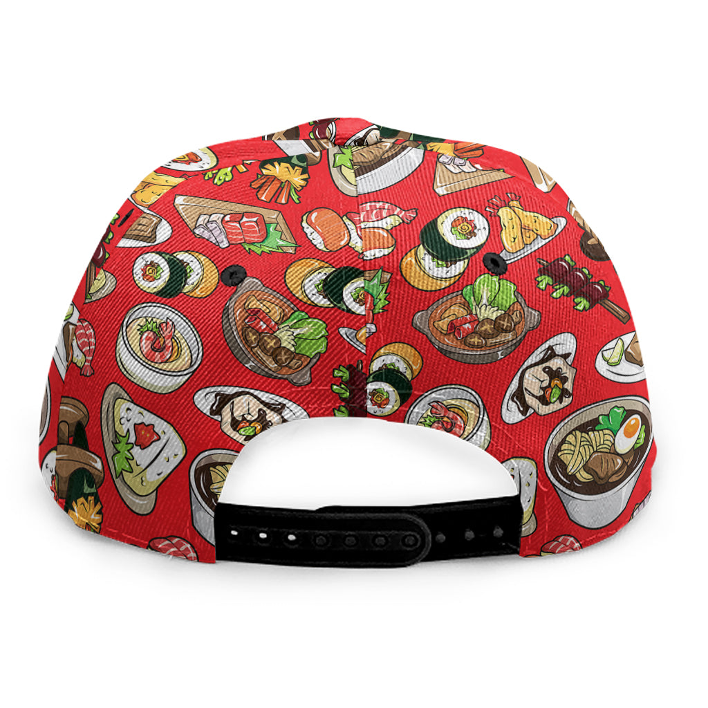 Japanese Food Pattern Print Snapback Cap