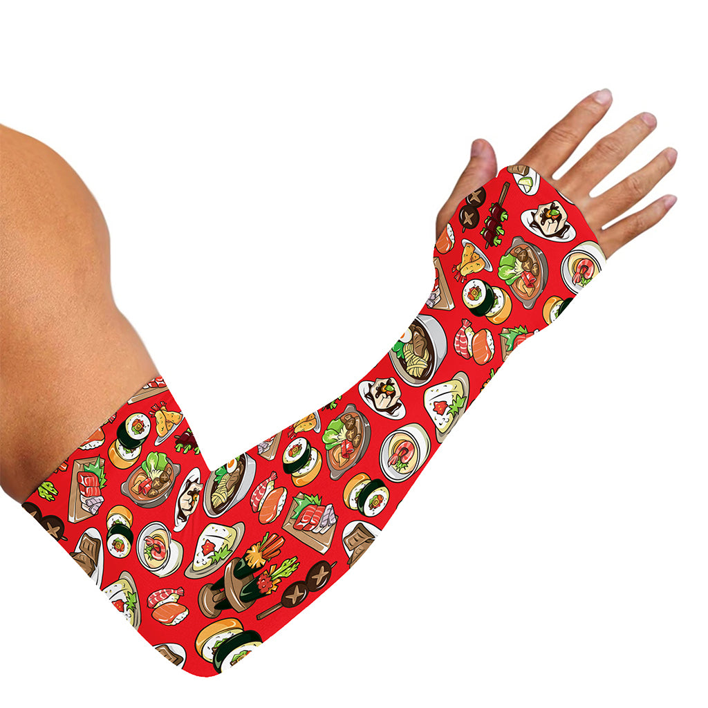 Japanese Food Pattern Print Sun Protection Arm Sleeves