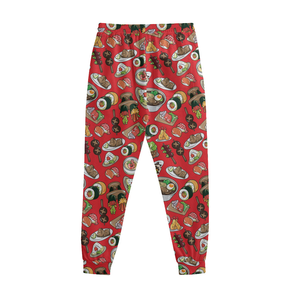 Japanese Food Pattern Print Sweatpants