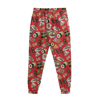 Japanese Food Pattern Print Sweatpants