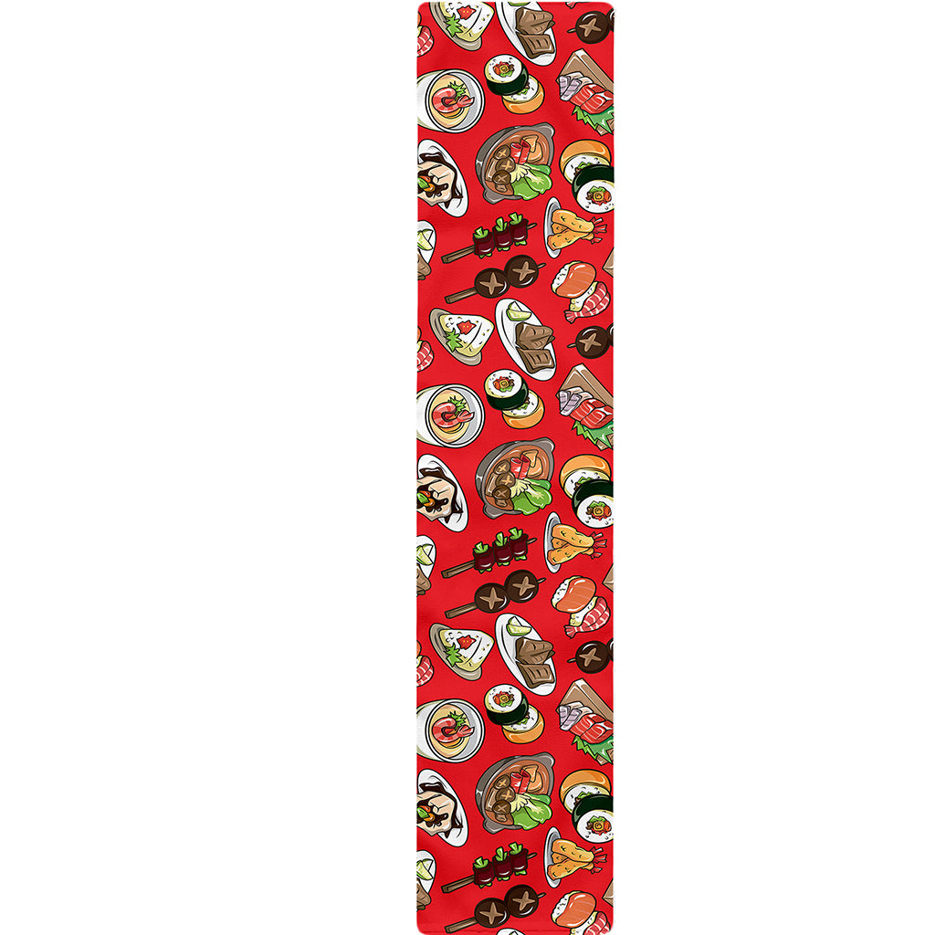 Japanese Food Pattern Print Table Runner