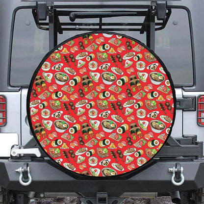 Japanese Food Pattern Print Tire Cover