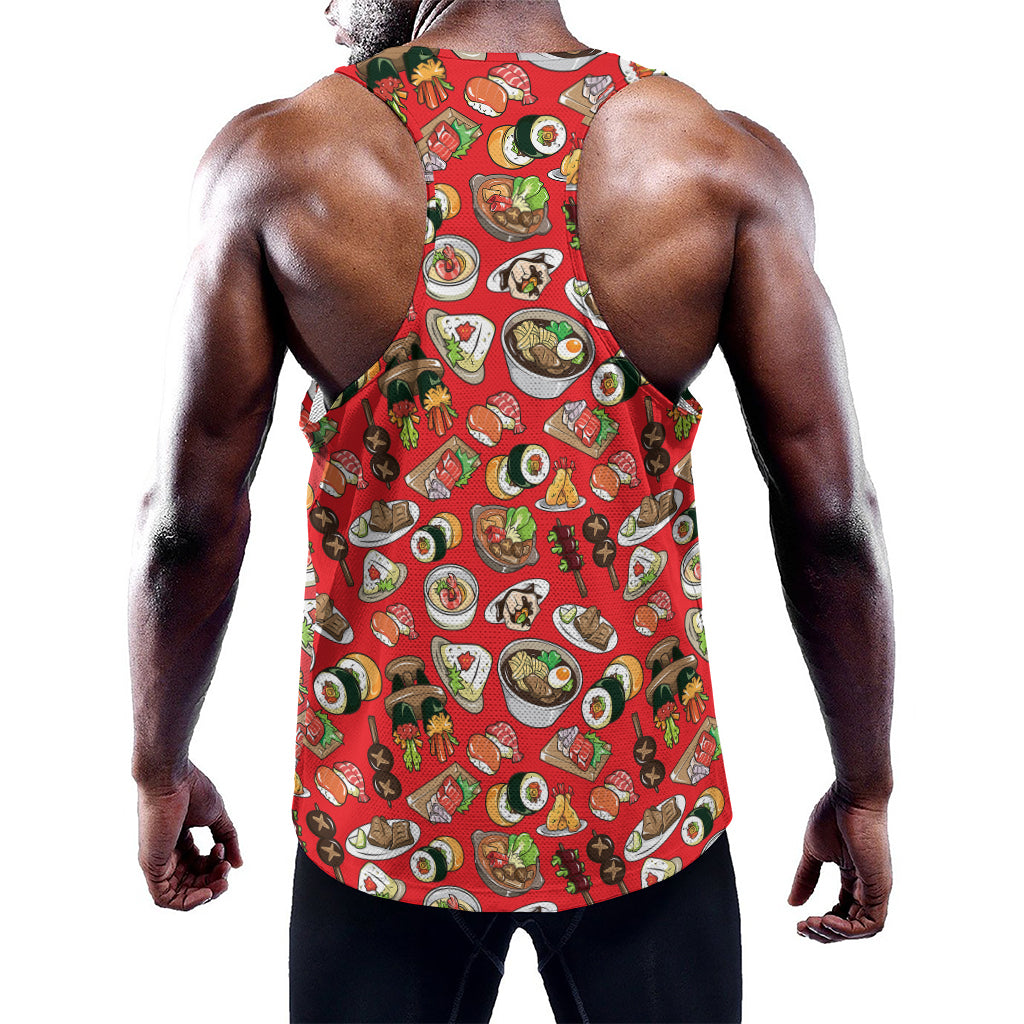 Japanese Food Pattern Print Training Tank Top