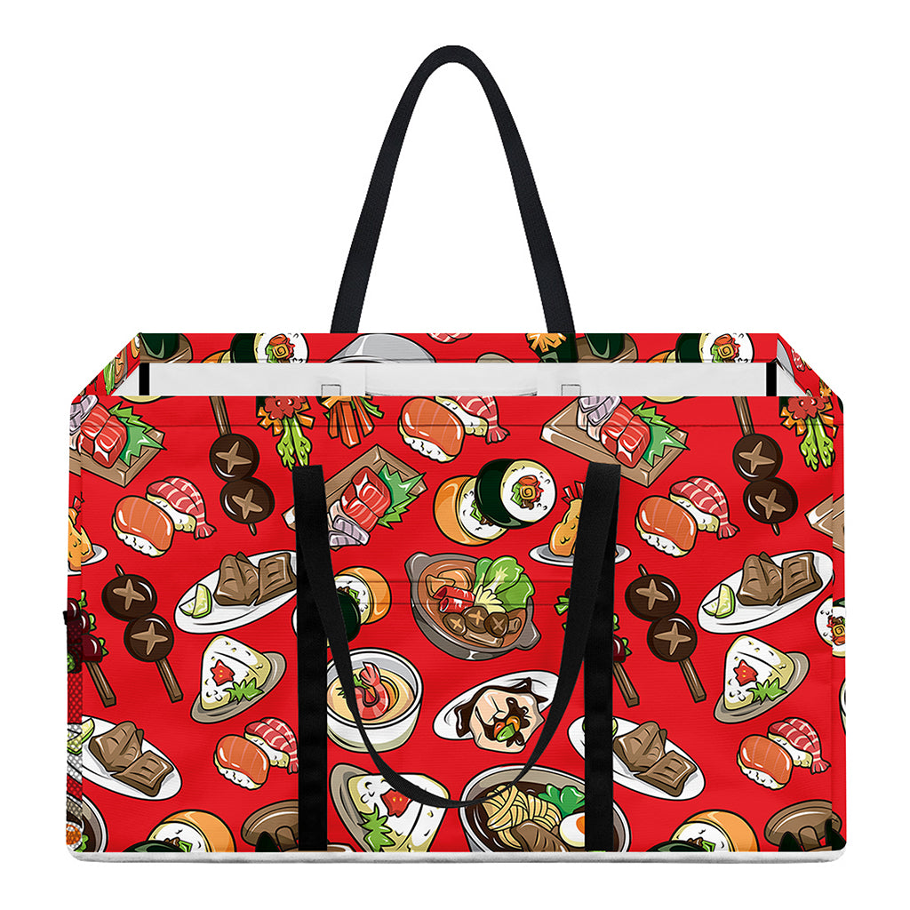 Japanese Food Pattern Print Utility Tote Bag